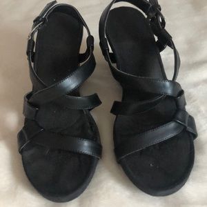Medina black wedge sandals